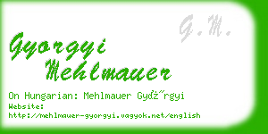 gyorgyi mehlmauer business card